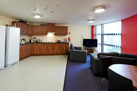 The shared living space in All Saints Court.
