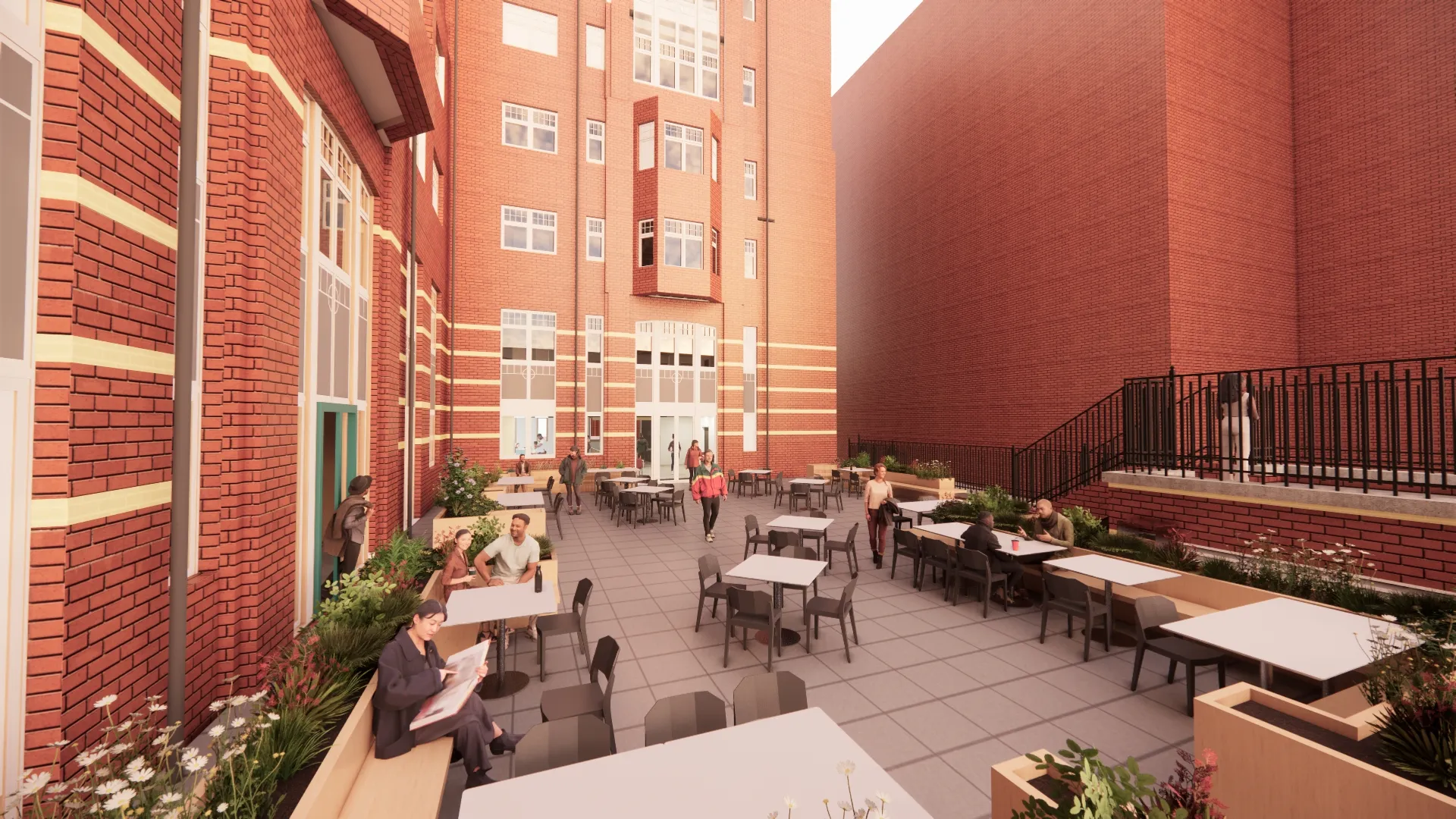 Artistic Impression of the Leeds City Centre Campus East Courtyard.