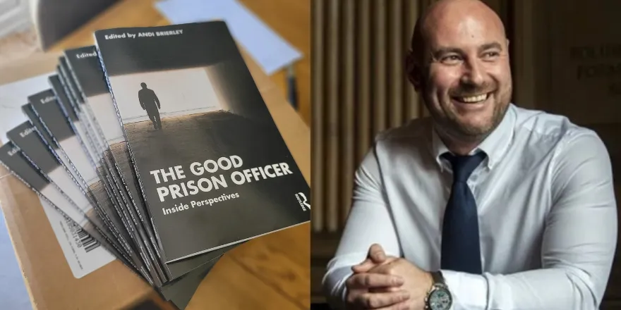 Photograph of Andy Brierley and his book, The Good Prison Officer: Inside Perspectives.