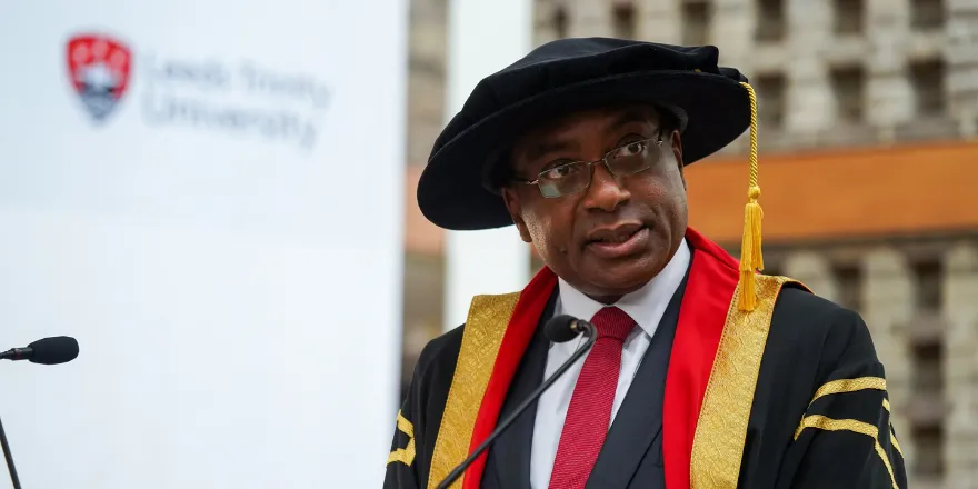 Vice-Chancellor in robes at graduation ceremony.