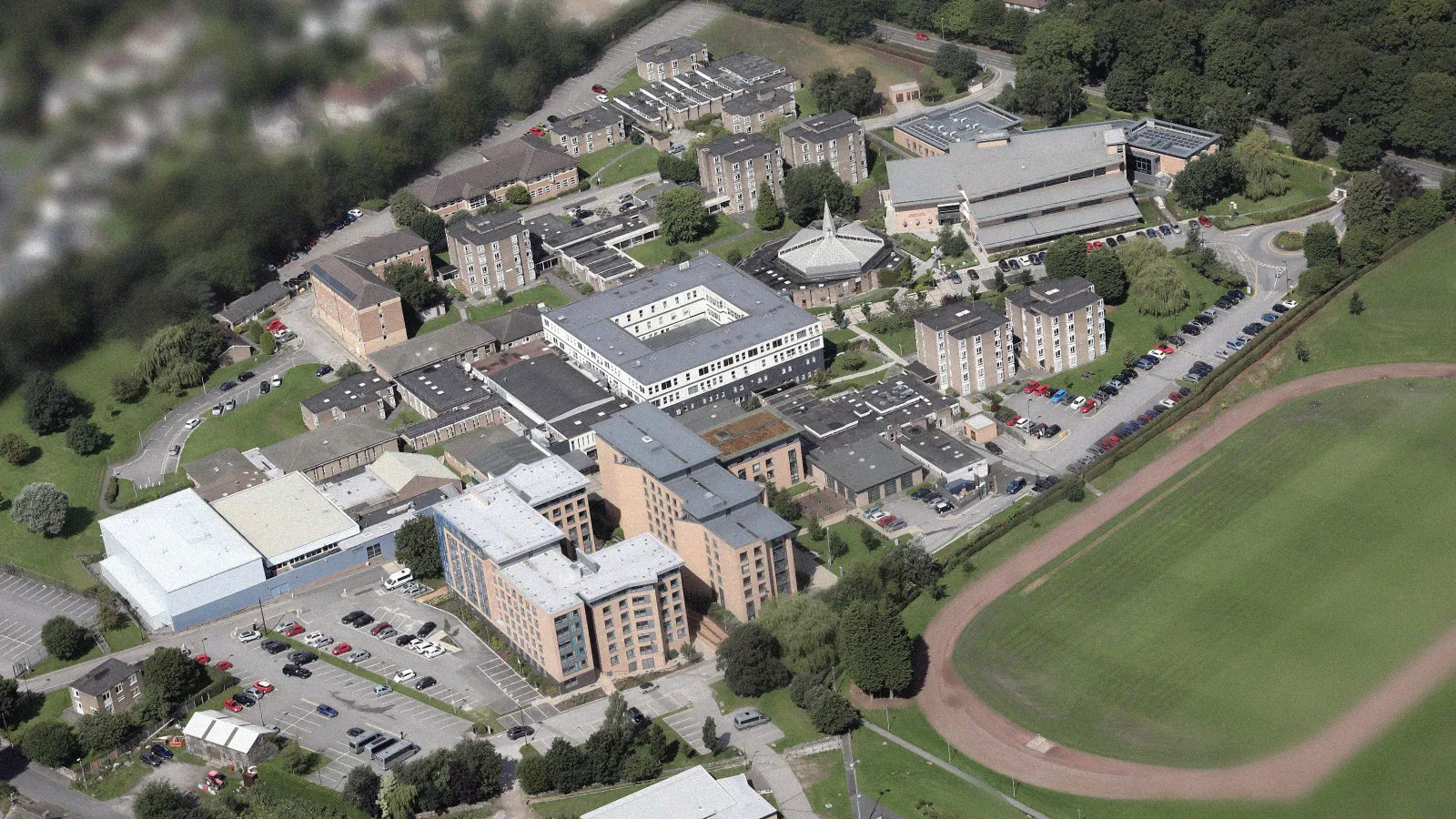 An aerial view of Leeds Trinity University campus.