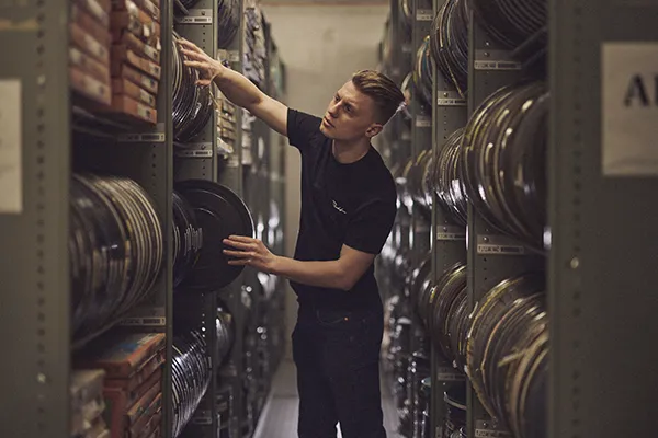 Student on placement at a film archive.