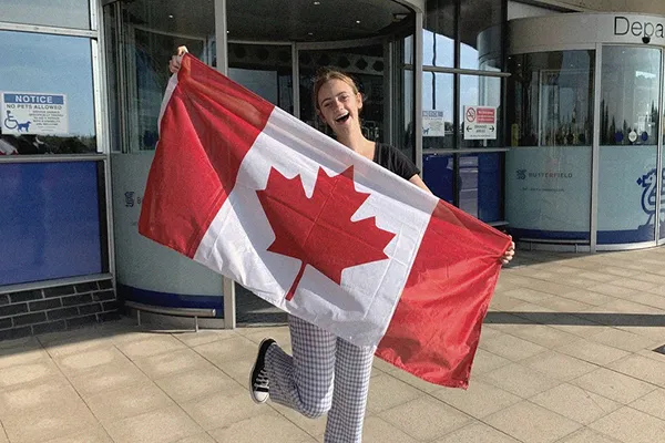 Student studying abroad in Canada.