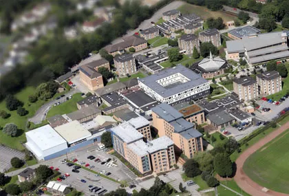 Aerial shot of Leeds Trinity University campus.